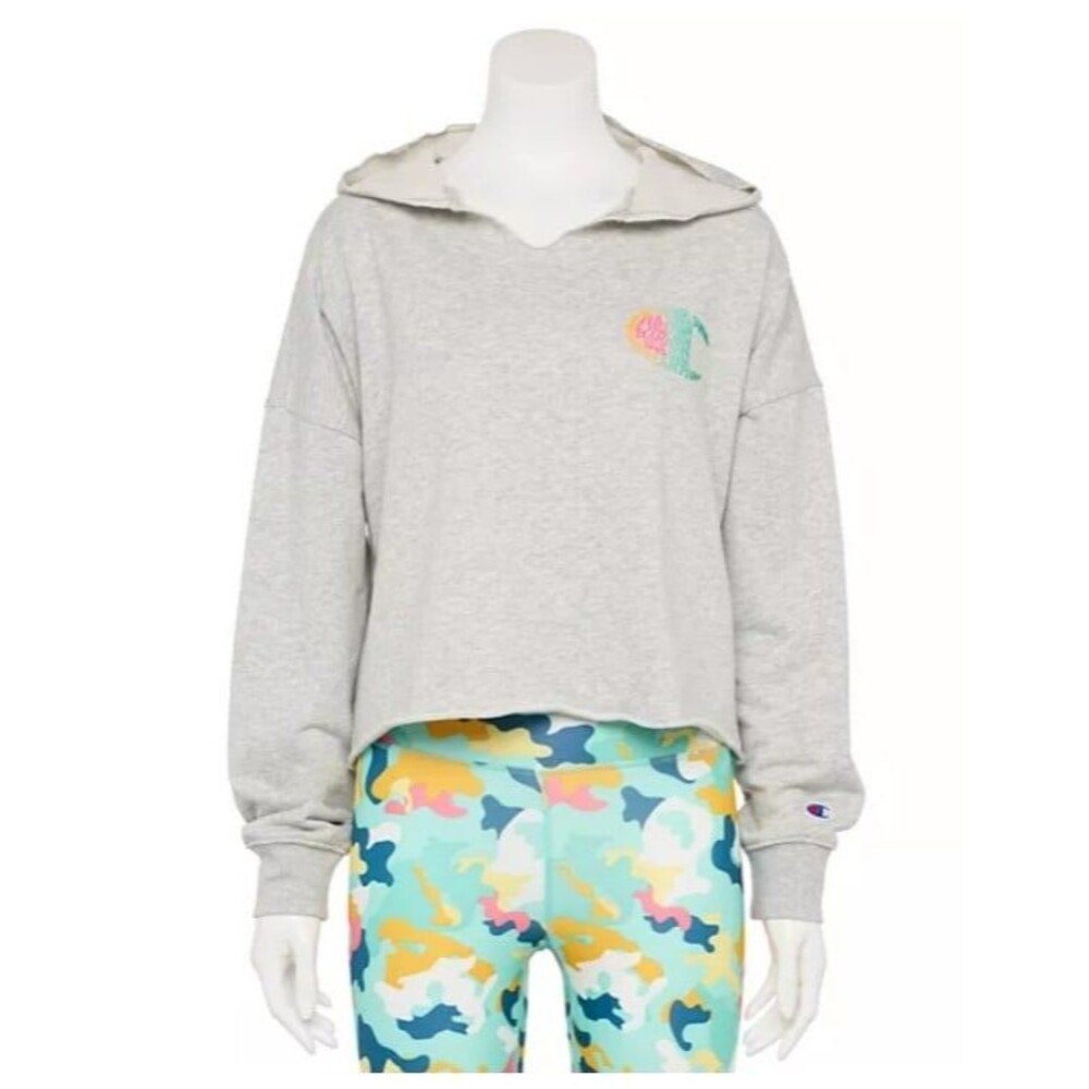 NWT Women's Champion Campus French Terry Hoodie, Oxford Gray, Medium